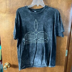 Black Boot Stitch Graphic Tee